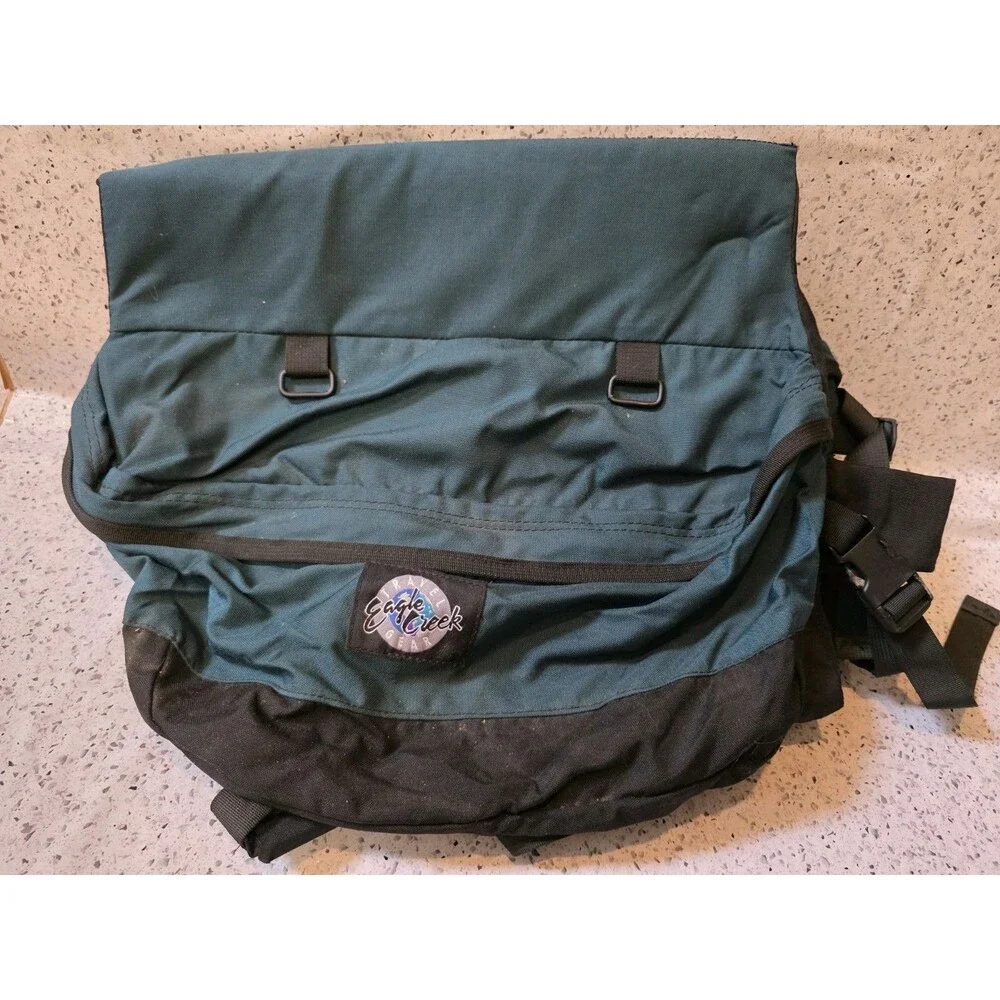 Eagle Creek Dog Pack Cargo Backpack Teal Green Size LARGE Vintage Hiking Camp